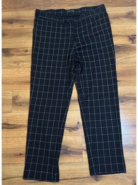 Amanda & Chelsea Black Dress Pants with White Windowpane Grid